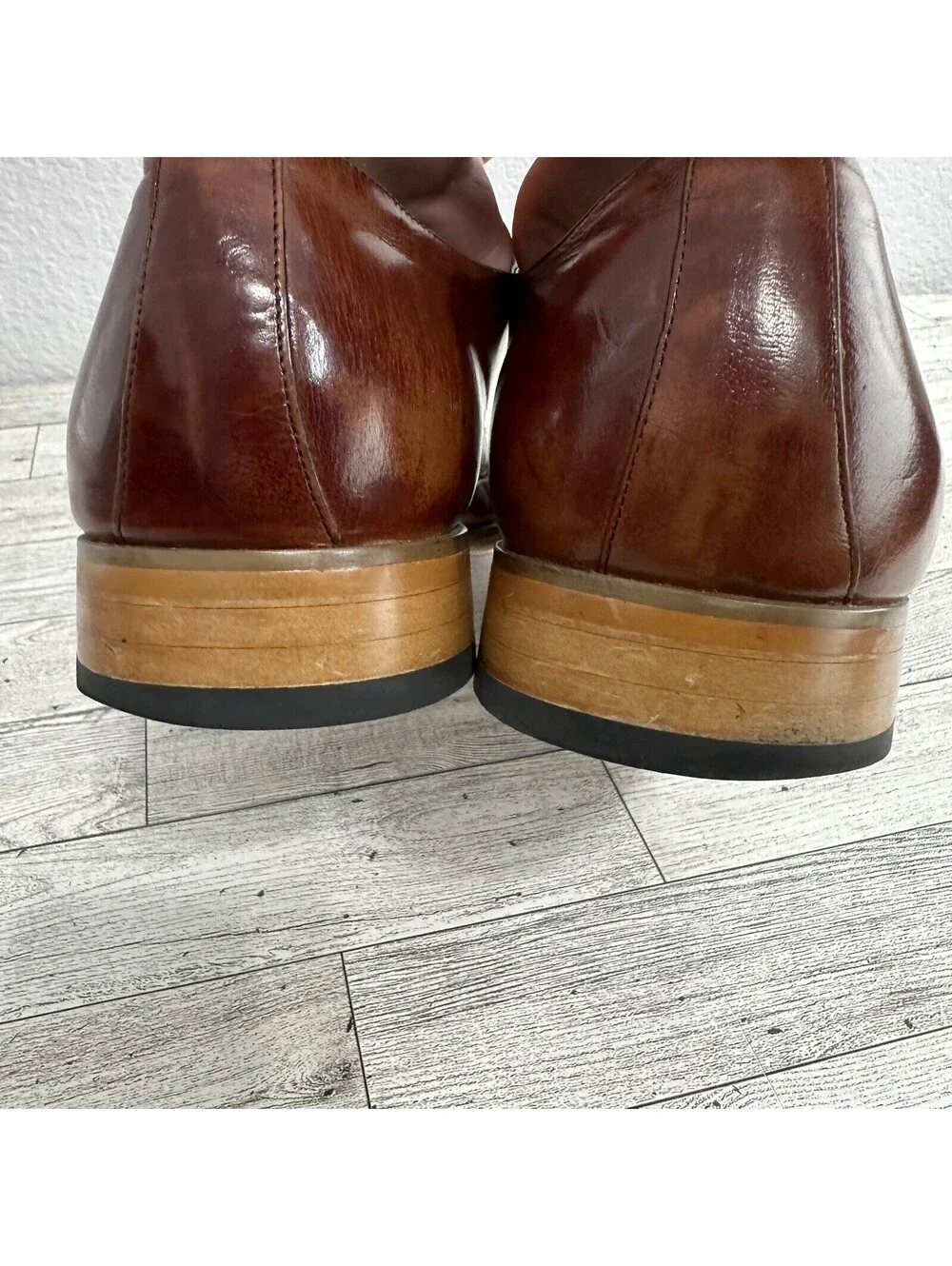 Giovanni Baron Monk Strap Wingtip Loafers Burgundy Leather Men's 10